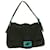 FENDI Mamma Baguette Shoulder Bag cotton Green Light Blue Auth bs8194  ref.1056786