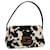 FENDI Borsa Mini Mamma Baguette con motivo mucca Pelle Harako Nero Bianco Auth yk8500  ref.1056799