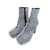 CHRISTIAN LOUBOUTIN  Ankle boots T.eu 39 glitter Silvery  ref.1057160