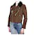 Saint Laurent Brown suede leather jacket with faux-fur lining - size FR 38  ref.1057185