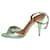 Saint Laurent Green leather metallic open-toe heels  - size EU 38  ref.1057188