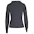 Hermès Hermes Rippstrickpullover mit Rundhalsausschnitt aus grauer Wolle - Ansicht 3