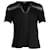 Blusa Sandro Paris com botões e renda em algodão preto  ref.1057627