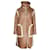 Moncler Manteau Cotoneaster avec bordure en peau de mouton et cuir beige  ref.1057632