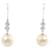 & Other Stories 10k Gold Zirconia Pearl Drop Earrings Silvery White gold Metal  ref.1059267