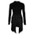 Thierry Mugler Mugler-Minikleid mit Fransen aus schwarzer Wolle  ref.1059736