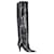 Stivali a punta alti alla coscia Saint Laurent in pelle nera Nero  ref.1059739