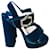 PRADA  Sandals T.eu 37 velvet Blue  ref.1060189