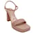 Gianvito Rossi Peach Leather Lena Platform Sandals Pink  ref.1060225