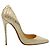 Christian Louboutin Snakeskin So Kate in Weiß/Gold