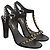 Timeless Chanel Sandali in camoscio nero con catena dorata - vista 2