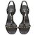 Timeless Chanel Sandali in camoscio nero con catena dorata - vista 3