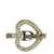 Dior Logo Rhinestone Heart Ring Silvery Metal  ref.1061186