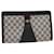 GUCCI GG Canvas Sherry Line Clutch Bag PVC Leather Gray Navy Red Auth ki3402 Grey Navy blue  ref.1061570