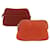Hermès Pochette HERMES Toile 2Définir Rouge Orange Auth bs8117  ref.1061650