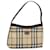 BURBERRY Nova Check Shoulder Bag PVC Leather Beige Auth ki3342  ref.1062050