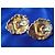 GUCCI Orecchini a clip con testa di leone e cabochon verde D'oro - vista 6