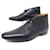 Hermès HERMES SHOES CHUKKA BOOTS 42.5 BLACK LEATHER BOX LEATHER SHOES  ref.1062784
