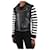 Loewe Black leather biker jacket with striped sleeves - size FR 34  ref.1062925