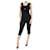 Magda Butrym Black floral-appliqué jersey jumpsuit - size FR 36 Viscose  ref.1062934