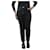 Chanel Pantaloni maculati neri a gamba slim - taglia UK 16 Nero Cotone  ref.1062943