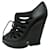 Yves Saint Laurent Hortense en cuir noir YSL 105 Chaussures compensées à lacets  ref.1063498