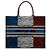Book Tote Borsa per libri grande con bandiera francese Dior blu
