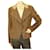 Tamanho da jaqueta justa com fecho de botão bordado de algodão marrom Dries Van Noten 40  ref.1064285