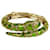 KENNETH JAY LANE Snake Rhinestone Crystals Cuff Bracelet in Silver  & Green Metal  ref.1064335