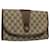 GUCCI GG Canvas Web Sherry Line Clutch Bag Beige Red Green 014 122 auth 53385  ref.1064565