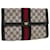 GUCCI GG Canvas Sherry Line Clutch Bag Gray Red Navy 89 01 006 Auth ep1673 Grey Navy blue  ref.1064574