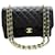 Classique Chanel Double Flap Cuir Noir  ref.1064605