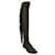 Stuart Weitzman Vert Olive / Bottes hauteur genou à enfiler et à franges noires en cuir suédé Suede  ref.1064791