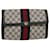 GUCCI GG Canvas Sherry Line Clutch Bag Gray Red Navy 89.01.006 Auth yk7558b Cloth  ref.1064874