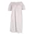 Robe rayée Ganni en coton blanc et rose  ref.1064886