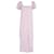 Vestido midi con mangas abullonadas de algodón rosa de Ganni  ref.1064887