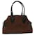 FENDI Etnico Hand Bag Leather Brown Auth ac1980  ref.1064981