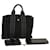 Hermès HERMES Her Line Wallet Hand Bag Canvas Leather 3Set Black Auth 44073 Cloth  ref.1065308