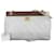 Chanel Bolso de hombro con barra de madera de caviar acolchado CC  8 Blanco Cuero  ref.1065512