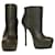 YSL Yves Saint Laurent Grey Snake Embossed Leder Tribute Ankle Bootie EU 39 Schwarz  ref.1066169