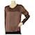 YVES SAINT LAURENT 100% Silk Brown long-sleeve Top size S  ref.1066187