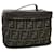 FENDI Zucca Canvas Vanity Cosmetic Pouch Brown Auth ac2172 Cloth  ref.1066429