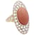 inconnue Anello, oro giallo, corallo pelle d'angelo e diamanti