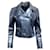 Autre Marque Zeynep Arcay Bleu / Veste de moto en cuir froissé argenté  ref.1066659