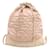 Chanel Quilted Satin Drawstring Backpack Canvas Backpack in Good condition Pink Cloth  ref.1066740