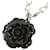 Chanel Kamelie-Anhänger-Halskette Schwarz Metall  ref.1066748