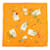 Hermès Sciarpa in seta Carré Des Fleurs la Dire Arancione Cotone  ref.1066770