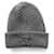 Cappello berretto in cashmere grigio grosso con logo Chanel Archival CC Cachemire  ref.1067219