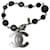Bracelet Chanel CC gris et noir avec fausses perles argentées Métal  ref.1067383