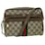 GUCCI GG Canvas Web Sherry Line Shoulder Bag PVC Leather Beige Green Auth ki3425 Red  ref.1067425